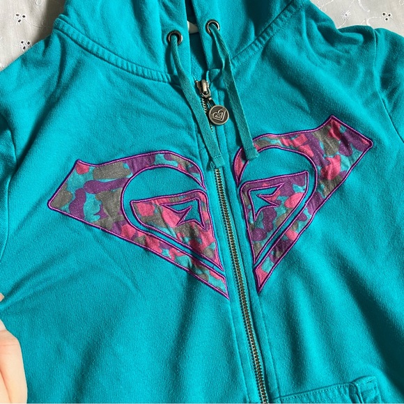 Roxy Teal and Pink Hoodie - Picture 1 of 4